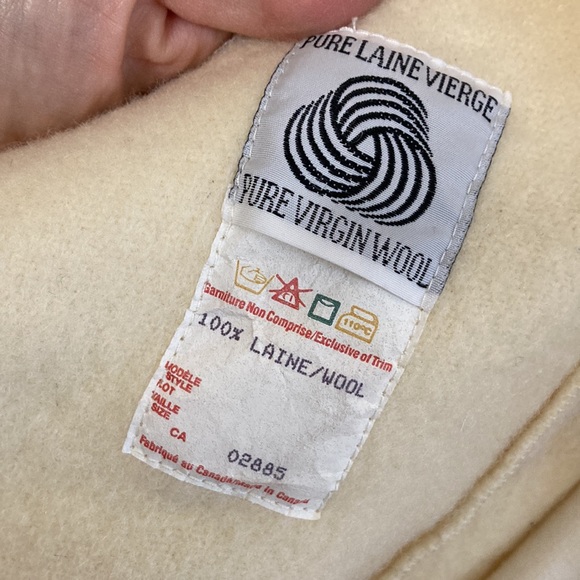 Vintage Duffle Coat Womens 8 Cream Wool Overcoat Nylon Shell 3 in 1 Cottagecore - Picture 7 of 15